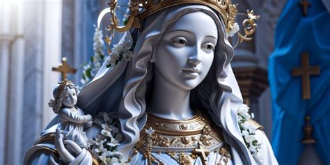 Premium AI Image | Mother Mary statue