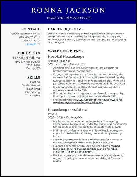 hotel housekeeping resume Hotel housekeeping resume sample