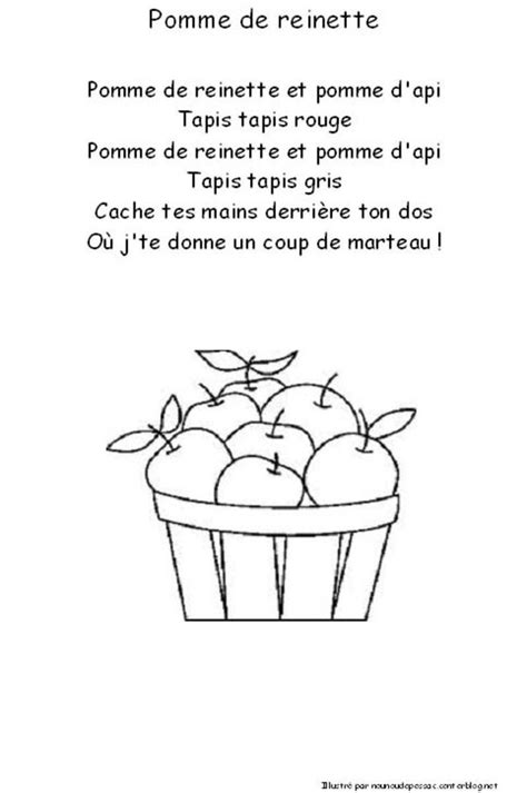 Comptine Septembre Avec Chanson Pomme De Reinette Et Pomme D Api Dedans