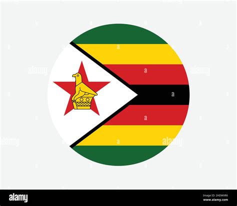 Zimbabwe Round Country Flag Zimbabwean Zimbo Circle National Flag Republic Of Zimbabwe