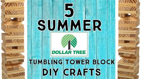 Dollar Tree Diy Build Summer Tumbling Tower Block Crafts Youtube