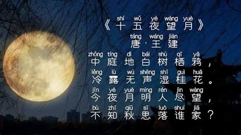 《十五夜望月》唐·王建，拼音版，小学生必背古诗词 教育视频 搜狐视频