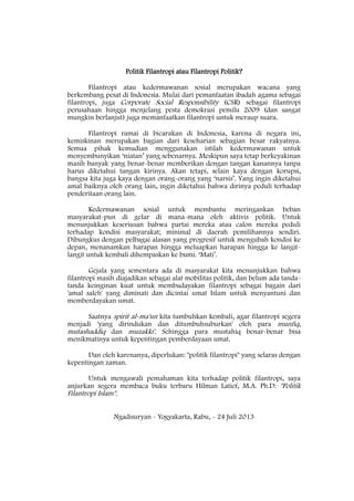 Politik Filantropi Atau Filantropi Politik PDF