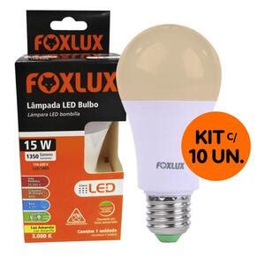 Kit L Mpadas Led Bulbo W K Luz Amarela Bivolt Foxlux