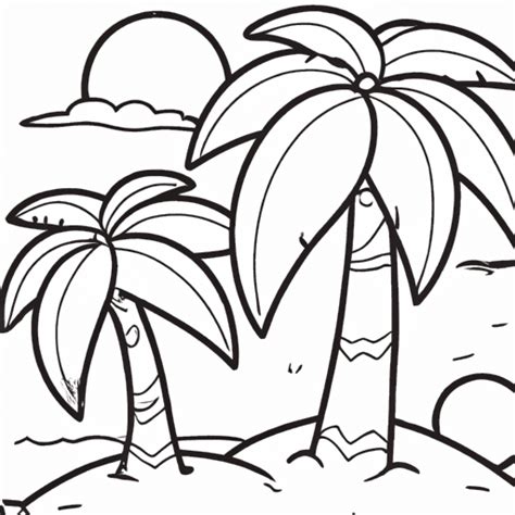 Palm Tree Coloring Pages