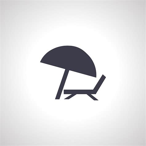 Premium Vector Beach Umbrella And Sun Lounger Icon