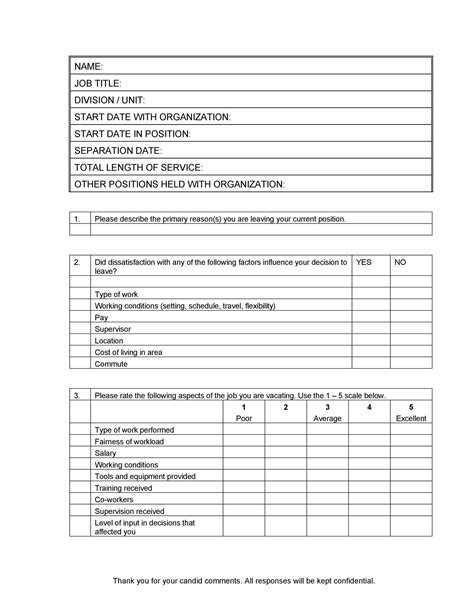 Printable Interview Questions Template