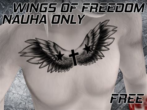 Second Life Marketplace - [M.O.R] Wings of Freedom Chest Tattoo [BOM ...