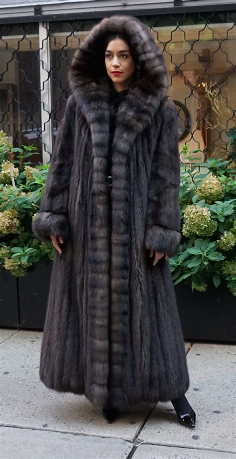 Russian Barguzin Sable Coat Hood 94732 Fur Coat Fashion Sable Coat