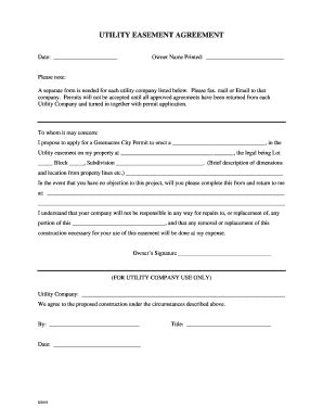 Fillable Online Utility Easement Agreement City Of Greenacres Fax