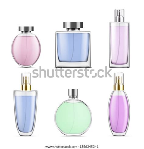 Perfume Glass Bottles Various Shapes Caps Stock Vector (Royalty Free ...