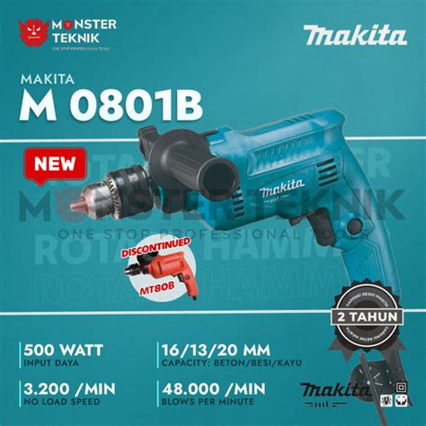 Jual Bor Tembok 13mm Makita M 0801B Beton Hammer Drill 5 8 500W