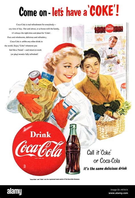 Coca Cola Advert 1950s Hi Res Stock Photography And Images Alamy