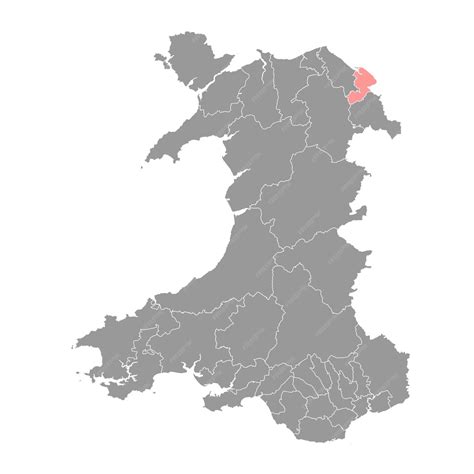 Premium Vector District Of Alyn And Deeside Map District Of Wales