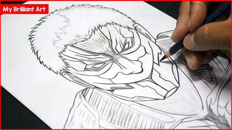 How To Draw Armored Titan Step By Step Attack On Titan Anime Drawing Tutorial For Beginners