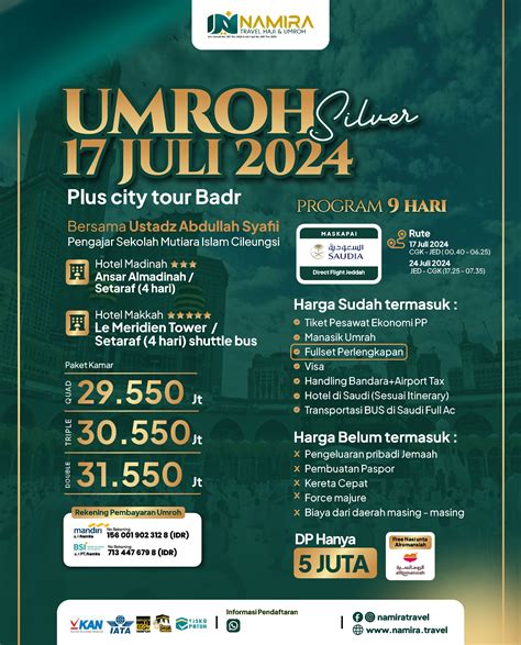 PAKET UMROH EKONOMIS AKHIR JULI 2024 Namira Travel