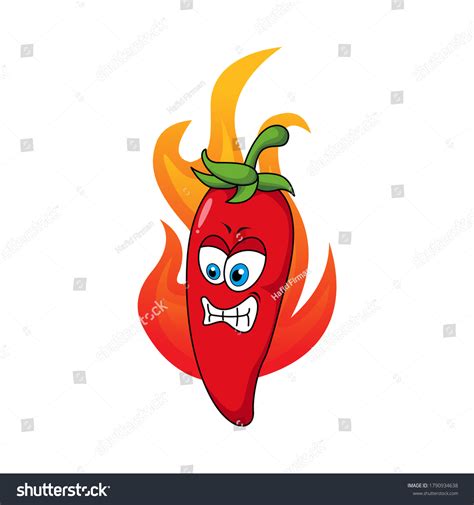 Cute Red Hot Chili Cartoon Characters Stock Vector Royalty Free Shutterstock