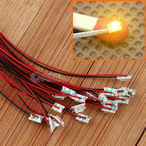 T W Pcs Pre Soldered Micro Litz Wired Leads Orange Smd Led