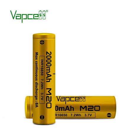 Vapcell Original INR 16650 2000mah 8A M20 Recharge Grandado