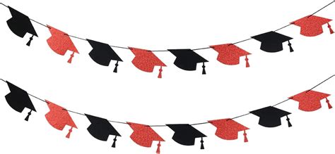 Red And Black Glitter Graduation Decorations 2023 Red And