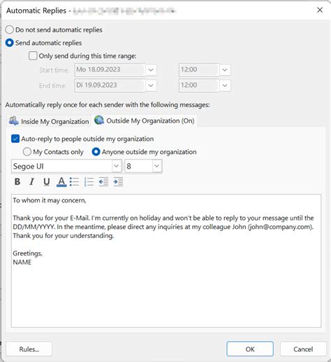 How To Set Up An Out Of Office Reply In Outlook Ionos