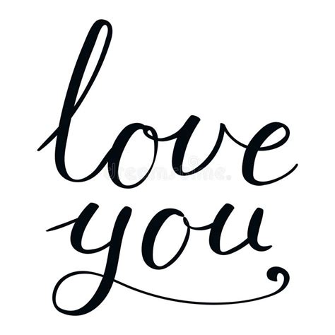 Love You Handwritten Typography Hand Lettering Stock Vector