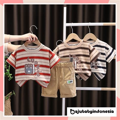 Jual Bbi Cookies Setelan Anak Laki Laki Set Bayi Cowok Bahan Katun Kaos