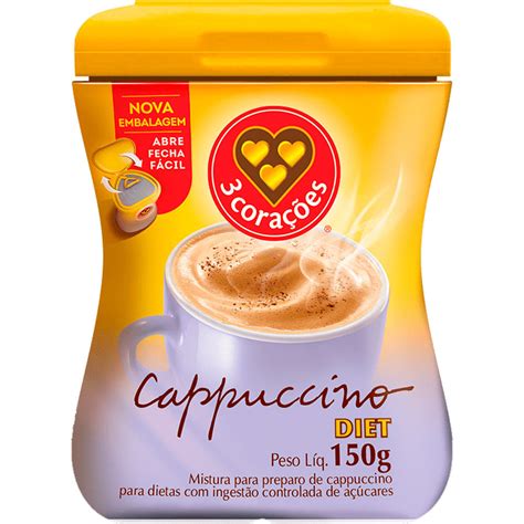 CafÉ Cappuccino 3 CoraÇÕes Diet 150g Redemix