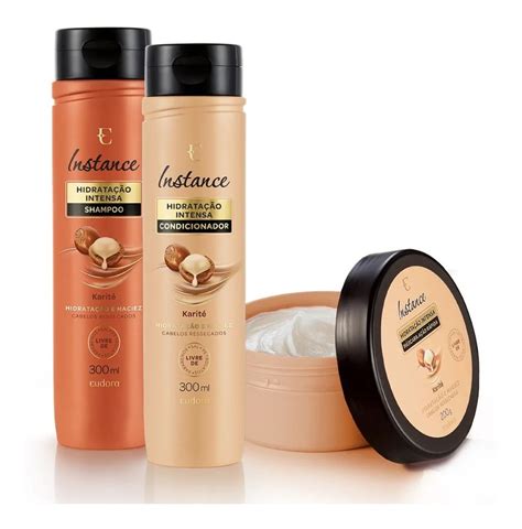 Kit Eudora Instance Karité Shampoo Condicionador Máscara Frete grátis