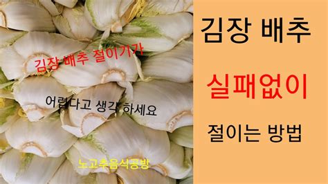 김장 배추 실패없이 절이는 방법 Youtube