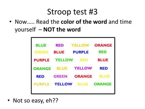 Printable Stroop Test