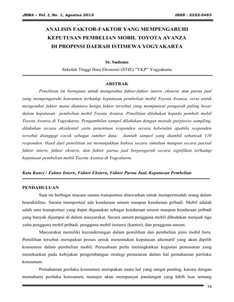 Analisis Faktor Faktor Yang Mempengaruhi Keputusan