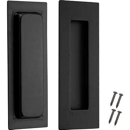 Kindoodos Recessed Door Handles Finger Flush Pulls 6 Inch Black Pocket