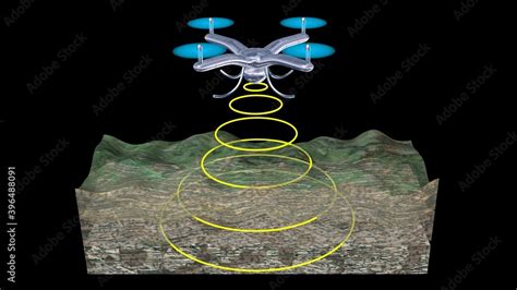 Obraz Ground Penetrating Radar Drone Gpr Scanning Earth Gpr Emits Scan