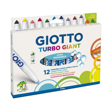 Giotto Turbo Giant Fibre Pens Box Of 12 Bromleys Art Supplies