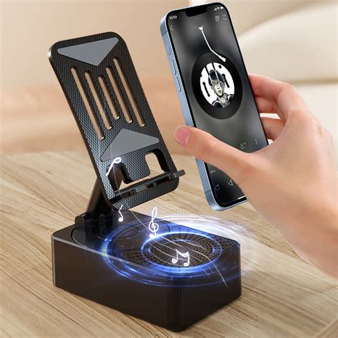 Cevemin Phone Stand With Wireless Bluetooth Speaker Hd Surround Sound