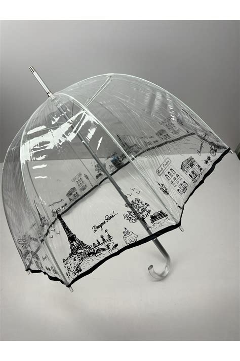 Parapluie Cloche Transparent Avec Bord Mon Paris Isotoner