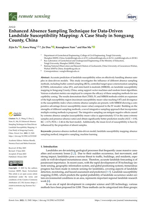 PDF Enhanced Absence Sampling Technique For Data Driven Landslide