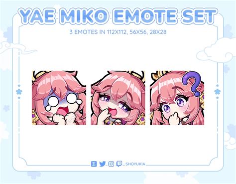 Genshin Impact Yae Miko Emote Set For Twitch Discord Etsy New Zealand