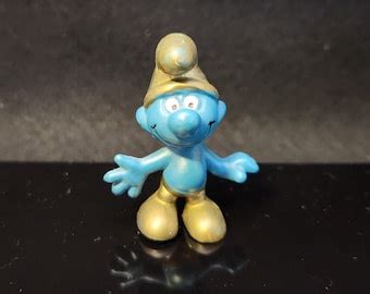 Antique 1965 Gold Smurf Rare Etsy