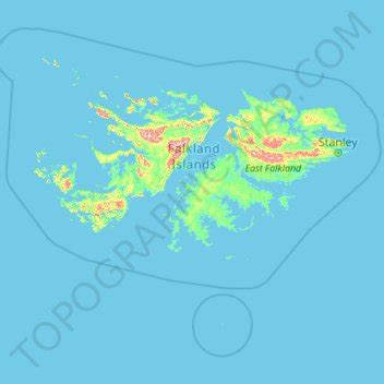 Falkland Islands Topographic Map Elevation Relief