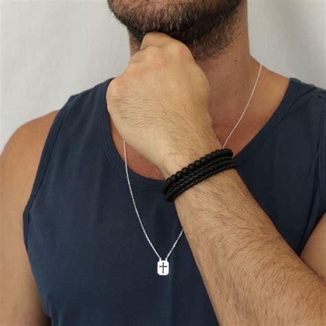 Pulseira Masculina Regulável Couro Preta 3 Tiras Trançadas Fina