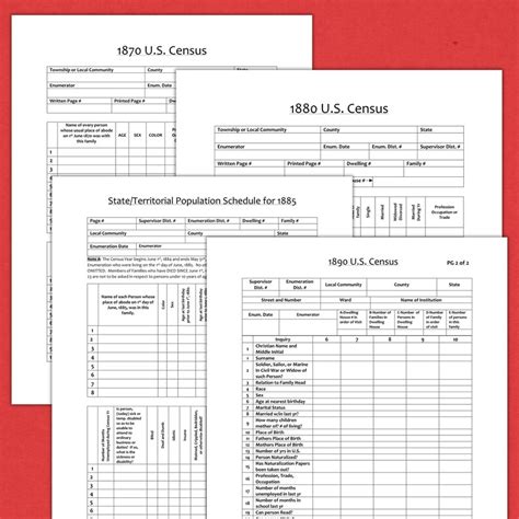 Us Census Forms Census Printable Bundle Genealogy Printable Us 1950