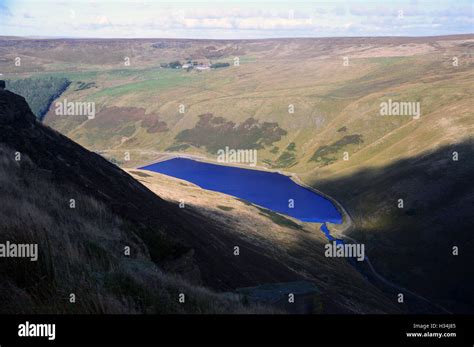 Greenfield Reservoir Dam Saddleworth Moor Peak District National Park