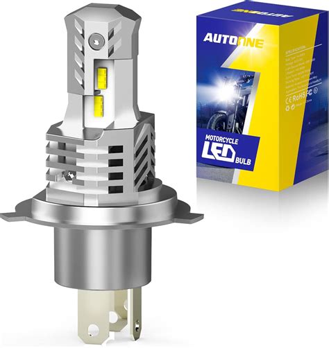 AUTOONE H4 LED Headlight Bulbs Motorcycle 6000K White 400 Brighter