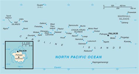 Map of Federated States of Micronesia. Federated States of Micronesia ...