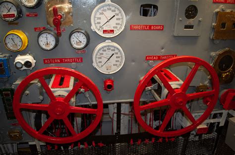 Throttle Station In The Engine Room Of The Uss Lexington