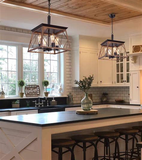 Farmhouse Light Metal Square Chandelier Pendant Light For Dining Room