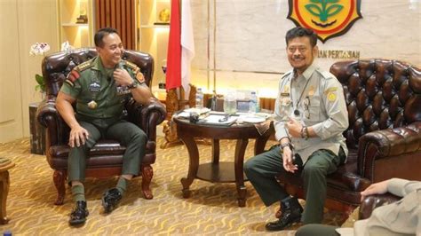 Mentan Syl Dan Panglima Tni Sepakat Perkuat Sektor Pertanian Indonesia