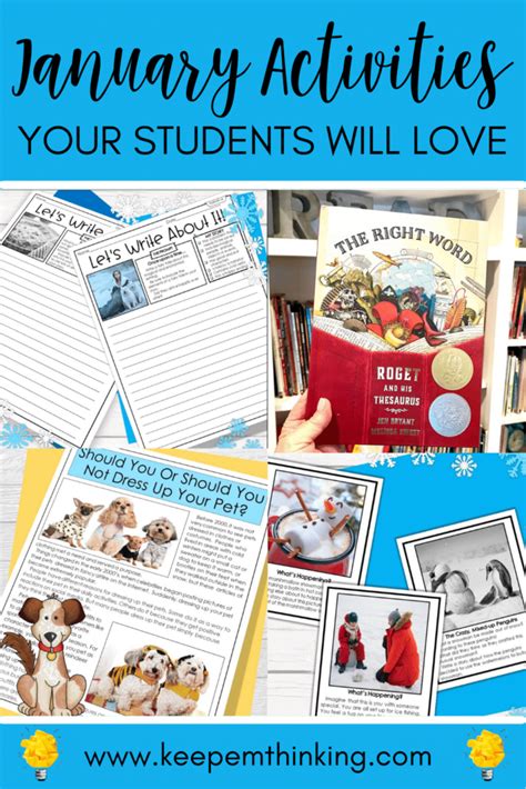 3 January Activities Your Students Will Love - Keep ‘em Thinking